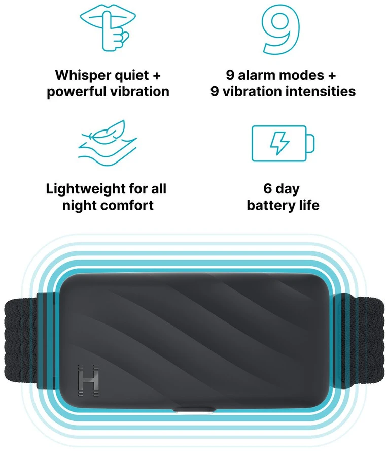 „Homedics SS-WB100BK-WW WakeBand“, jūsų tylus žadintuvas, juodas