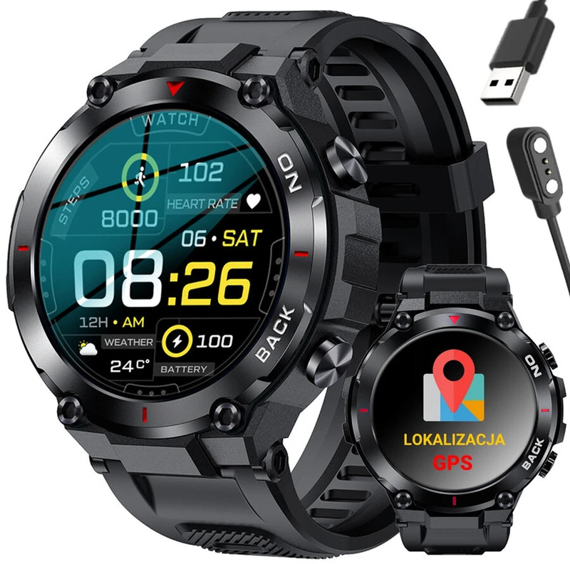 Išmanusis laikrodis Gravity GT8-1, Juodos spalvos