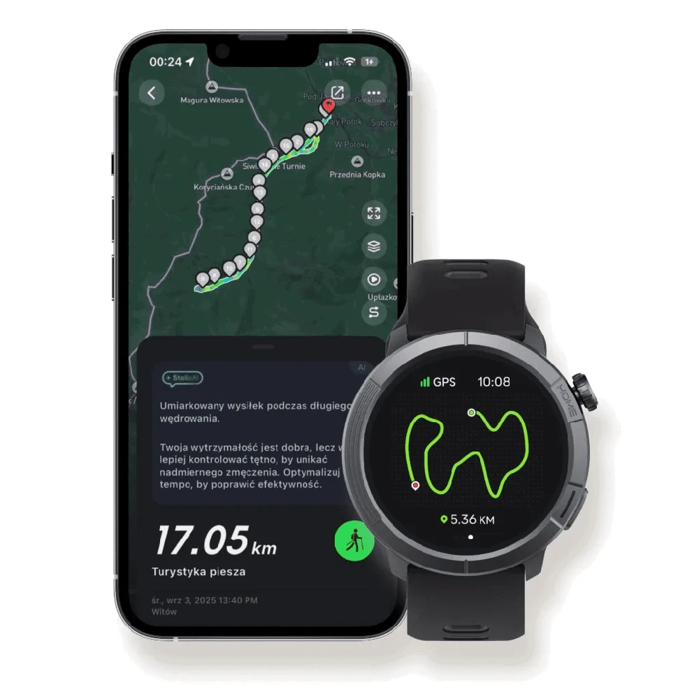 Išmanusis laikrodis STELIO Activ Pro GPS 46 mm, juodas titanas