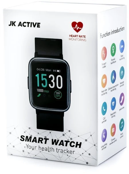 Išmanusis laikrodis UNISEX Jordan Kerr Active - juodas (sj002b) Jutiklinis ekranas IPS