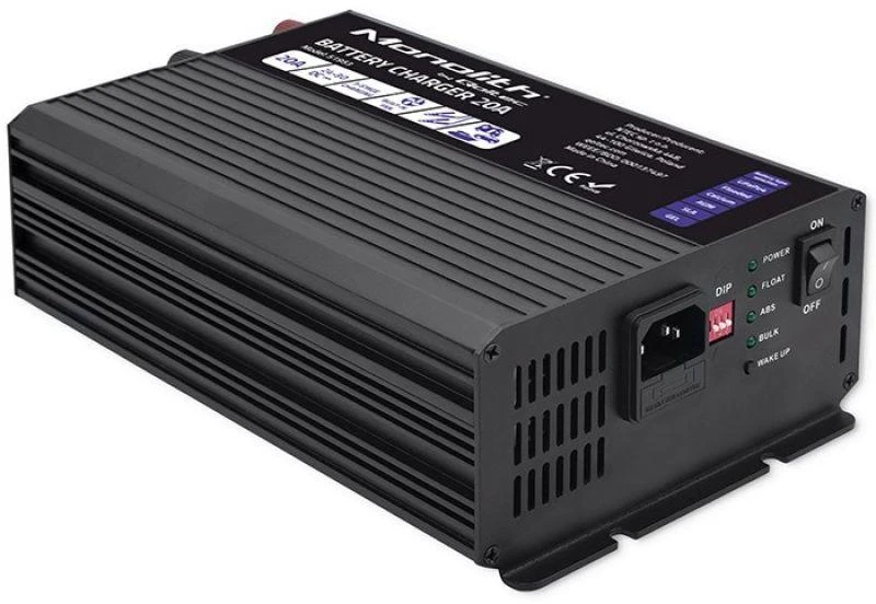 Qoltec Intelligent kroviklis Monolith LiFePO4 AGM GEL SLA akumuliatoriams | 20A | 24V