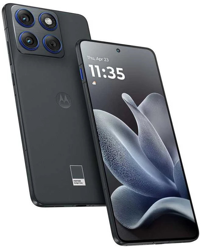 „Motorola Edge 70“ 6,7 colio dviguba SIM kortelė, „Android 16“, USB C tipo, 12 GB, 512 GB, 4800 mAh, pilka