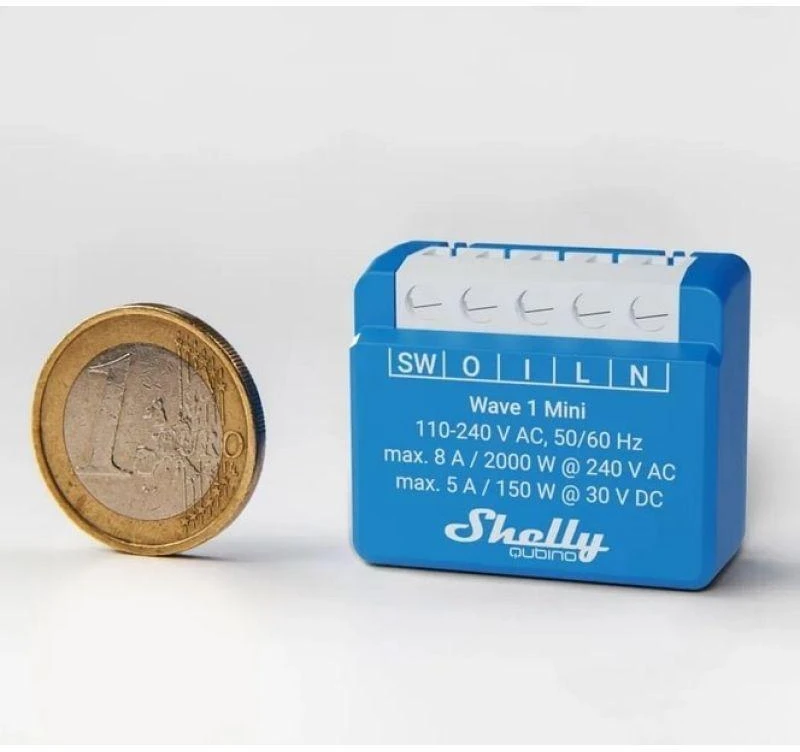 Shelly Qubino Wave 1 Mini LR išmanusis jungiklis Z-Wave Mėlyna