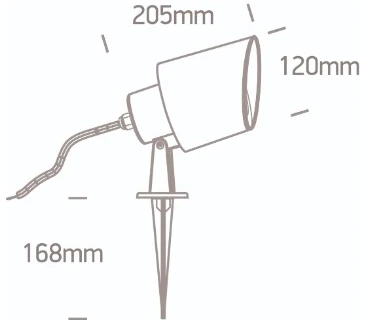 Įsmeigiamas sodo šviestuvas, GU10, juodas, IP65, 67204G/B