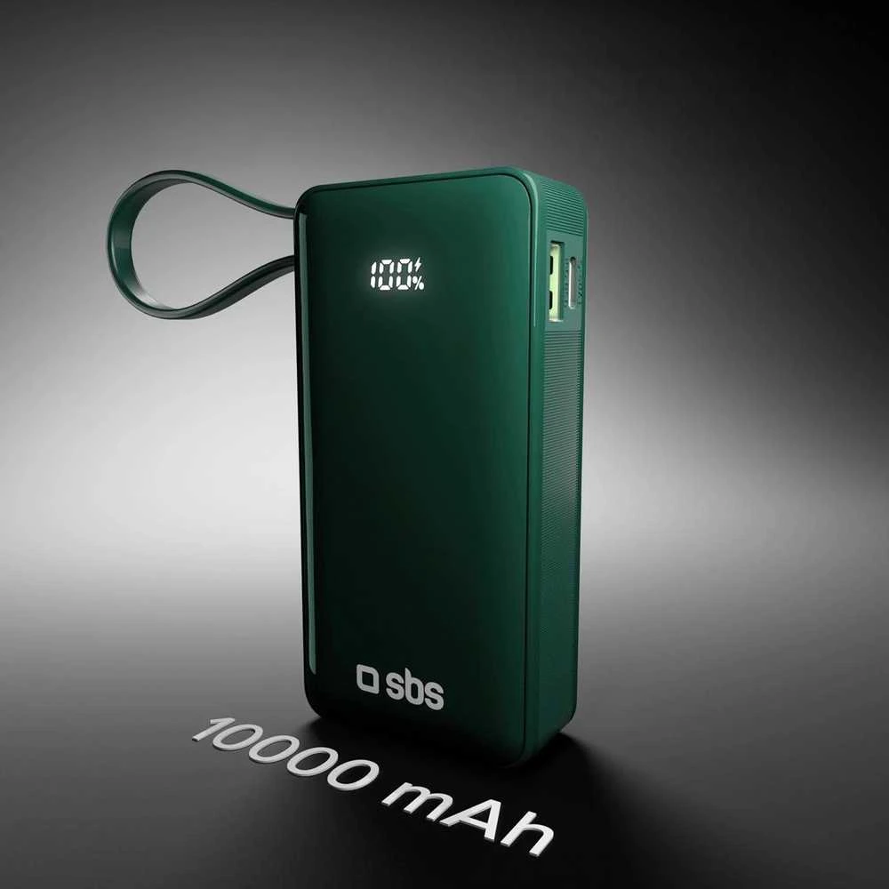 SBS 10000 mAh USB-C žalia