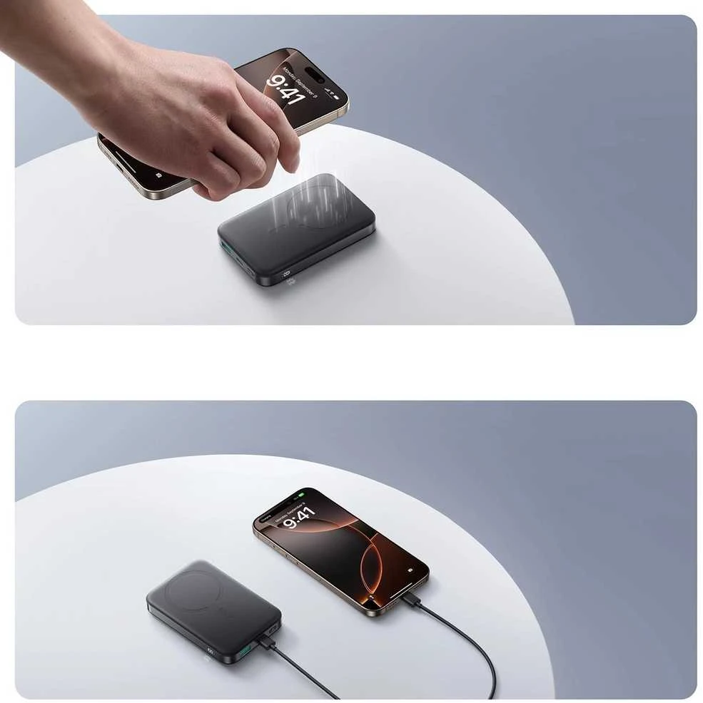 Išorinė baterija Power Bank Joyroom JR-PBM12 22.5W Magnetic Wireless 10000mAh juoda