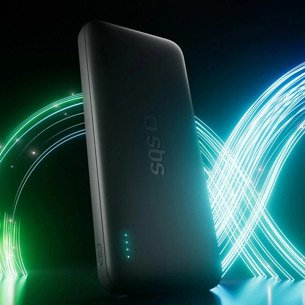 SBS Infinity išorinė baterija 10000mAh 10W LiFePo₄ USB-A USB-C - Juodas