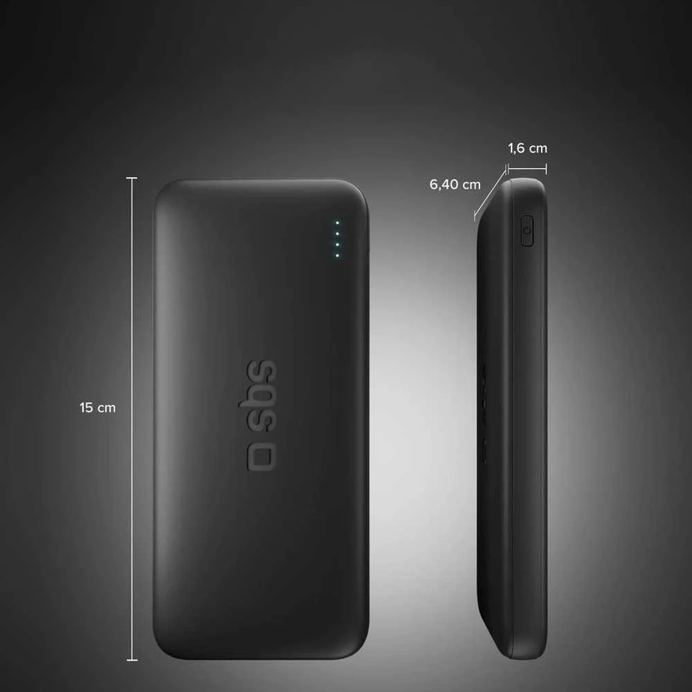 SBS Infinity išorinė baterija 10000mAh 10W LiFePo₄ USB-A USB-C - Juodas