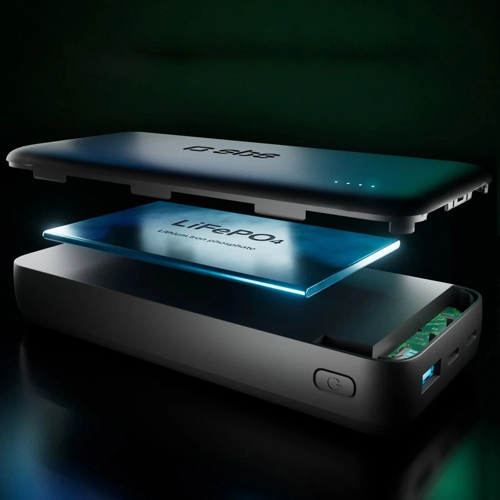 SBS Infinity išorinė baterija 20000mAh 10W LiFePo₄ USB-A USB-C - Juodas