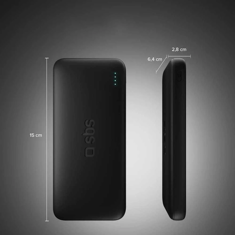 SBS Infinity išorinė baterija 20000mAh 10W LiFePo₄ USB-A USB-C - Juodas