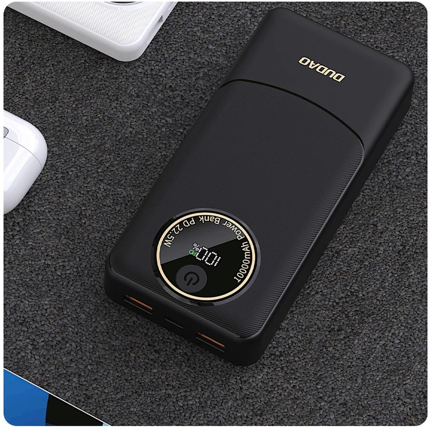 Powerbank Dudao K12Pro 22.5W PD 20000mAh USB-A, USB-C - juodos spalvos