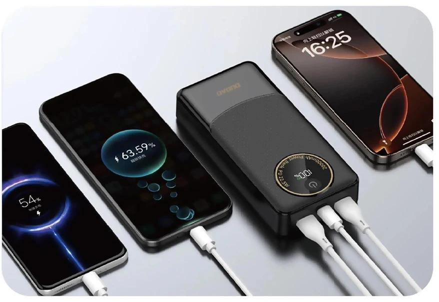 Powerbank Dudao K12Pro 22.5W PD 20000mAh USB-A, USB-C - juodos spalvos