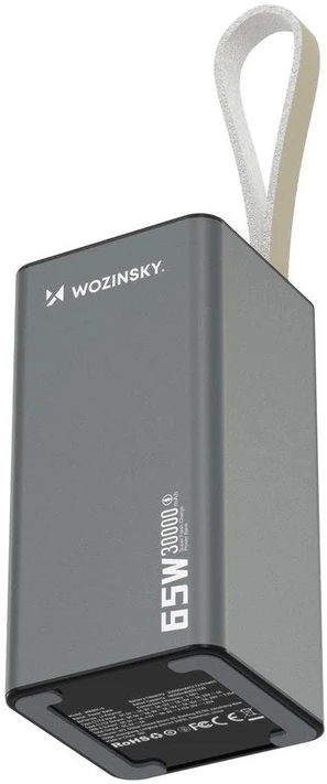 Powerbank Wozinsky K65+ 65W 30000mAh 2x USB-C, 1x USB-A 65W – pilka