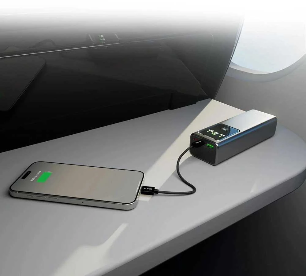 Išorinė baterija SBS, 20,000 mAh, LCD, PD 100 W, greitasis įkrovimas