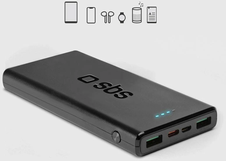 Išorinė baterija SBS TTBB10000FASTPD20K 10000 mAh 20W su maitinimo šaltiniu – juodas