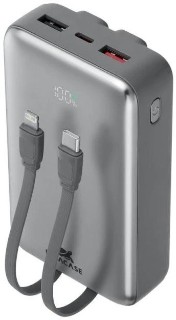 Išorinė baterija Rivacase VA2612, 20000 mAh, 30W, pilka