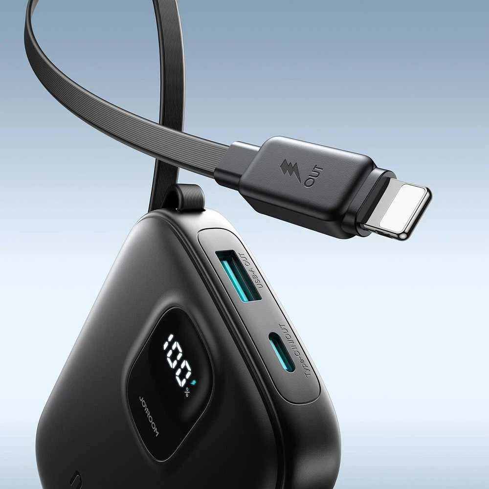 Išorinė baterija Power Bank Joyroom JR-PBF18 22.5W with Lightning cable 10000mAh juoda