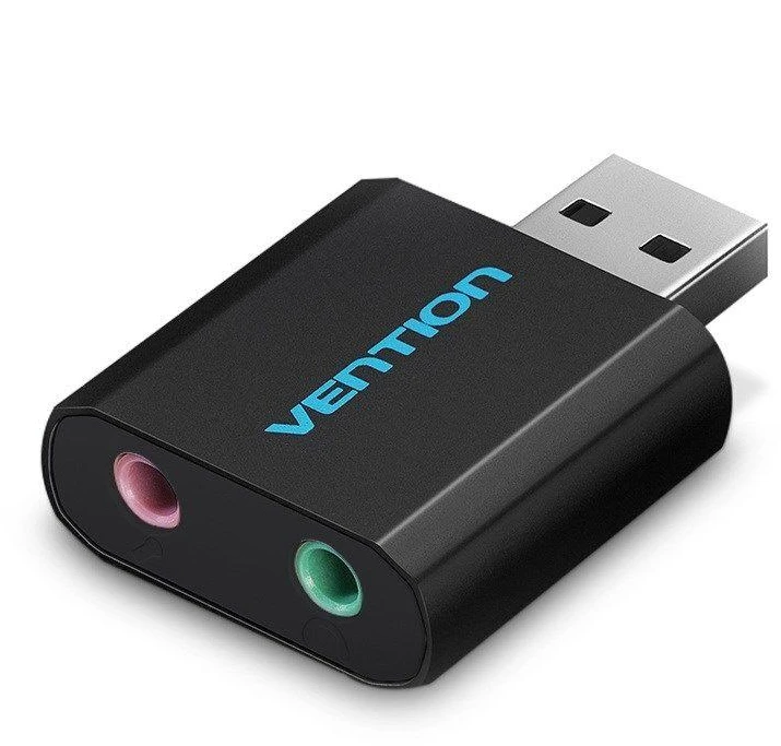 „Vention“ USB išorinė garso plokštė, juodas metalinis tipas
