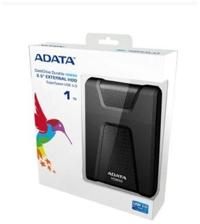 Kietasis diskas Išorinis HDD diskas ADATA HD650 (1TB; 2,5"; USB 3.2; juodas)