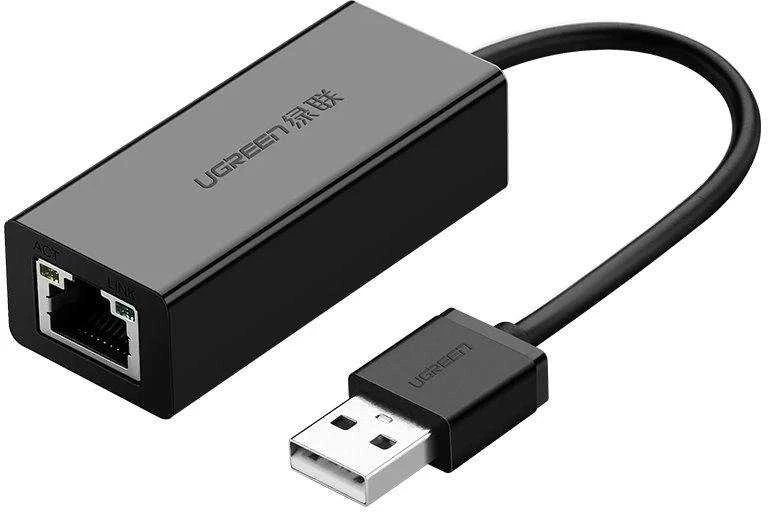 Tinklo adapteris UGREEN CR110 USB į RJ45 (juodas)
