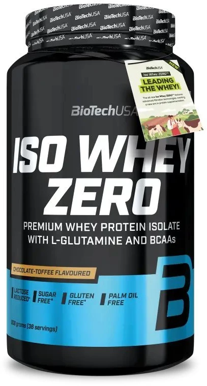 Išrūgų baltymų izoliatas BioTech Iso Whey Zero 908 g, šokolado ir irisų skonio
