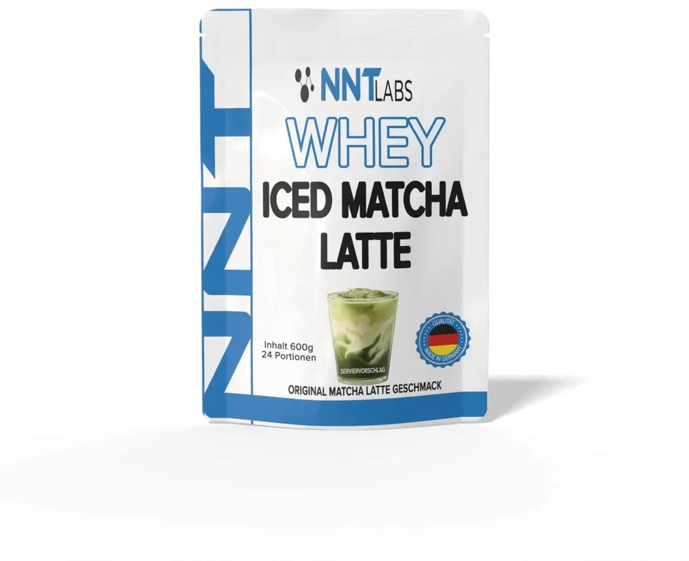 Išrūgų baltymų milteliai NNT Whey Iced Matcha Latte 600 g, vanilinio matcha latte skonio
