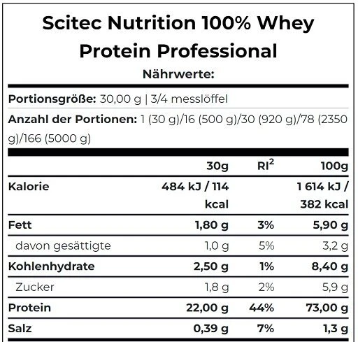 Išrūgų baltymų milteliai Scitec 100% Whey Protein Professional 1000 g, baltojo šokolado skonio