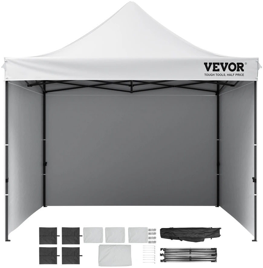 VEVOR Išskleidžiama pavėsinės palapinė 304x304cm su sienelėmis