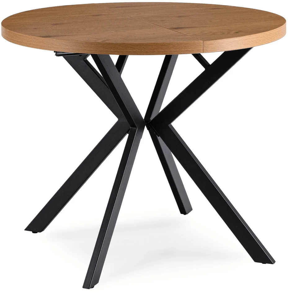 Išskleidžiamas stalas Dilan 80–160 cm, auksinis ąžuolas / juodas