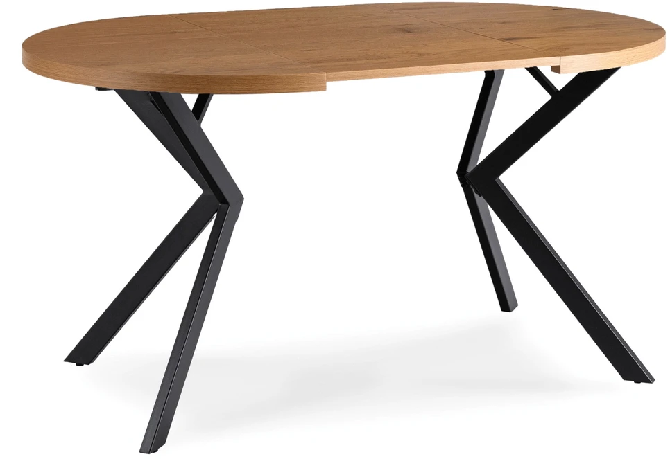 Išskleidžiamas stalas Dilan 80–160 cm, auksinis ąžuolas / juodas