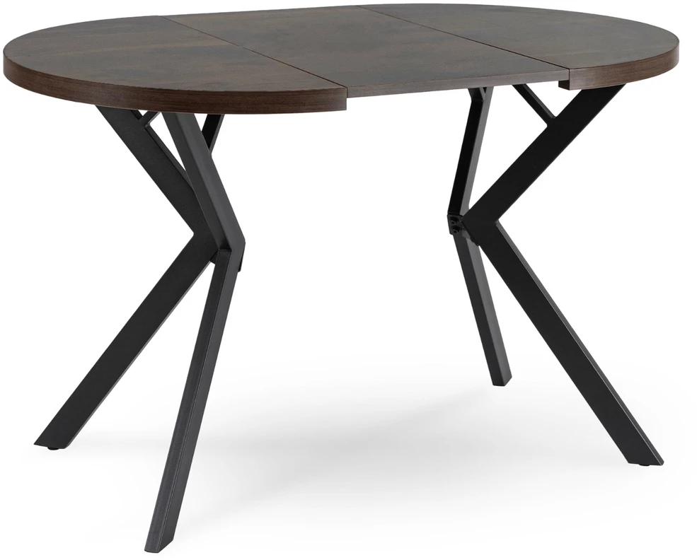 Išskleidžiamas stalas DORIAN 80–160 cm, riešutas / juodas