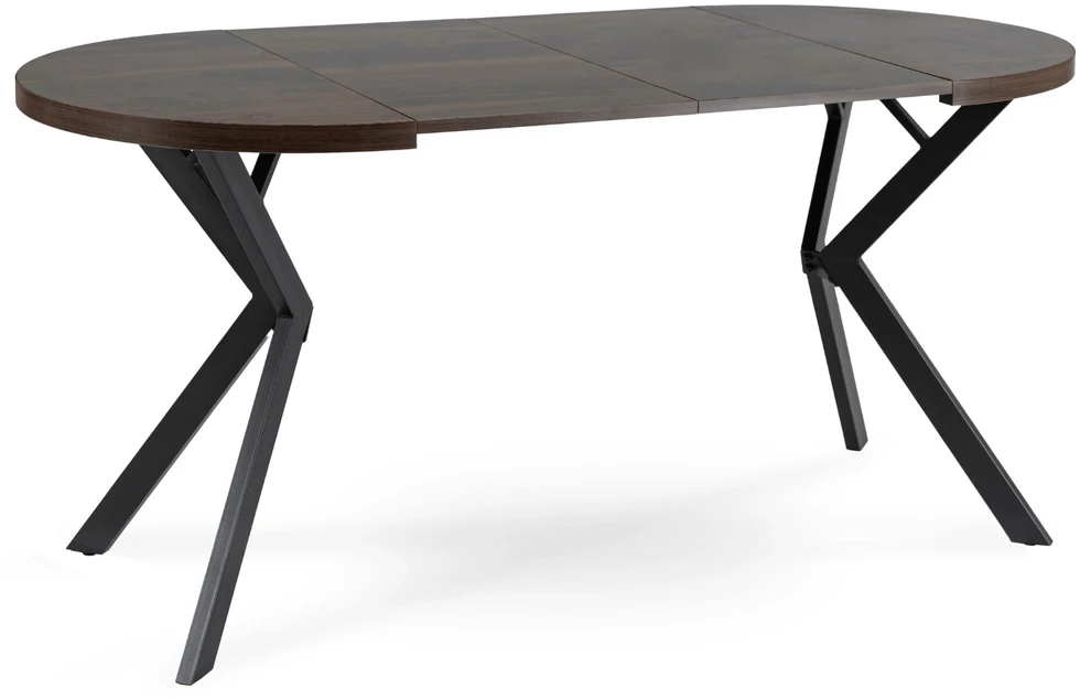 Išskleidžiamas stalas DORIAN 80–160 cm, riešutas / juodas