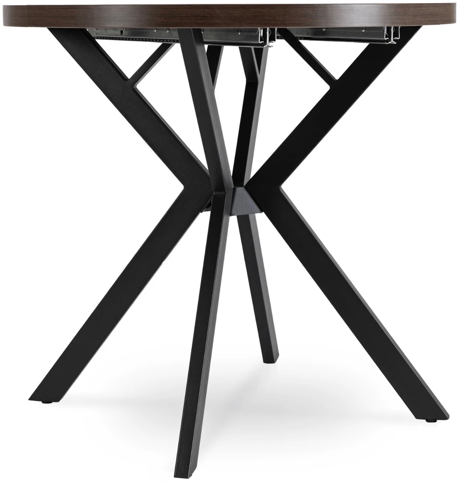 Išskleidžiamas stalas DORIAN 80–160 cm, riešutas / juodas