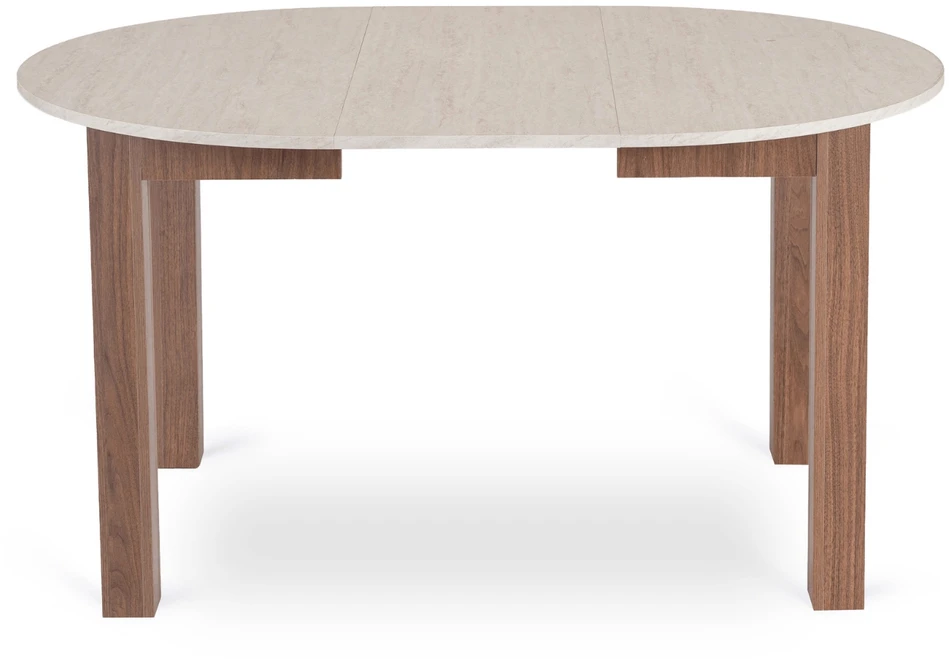 Išskleidžiamas valgomojo stalas HARRY 102–142 cm, travertino ir „Nicea“ riešuto spalvos