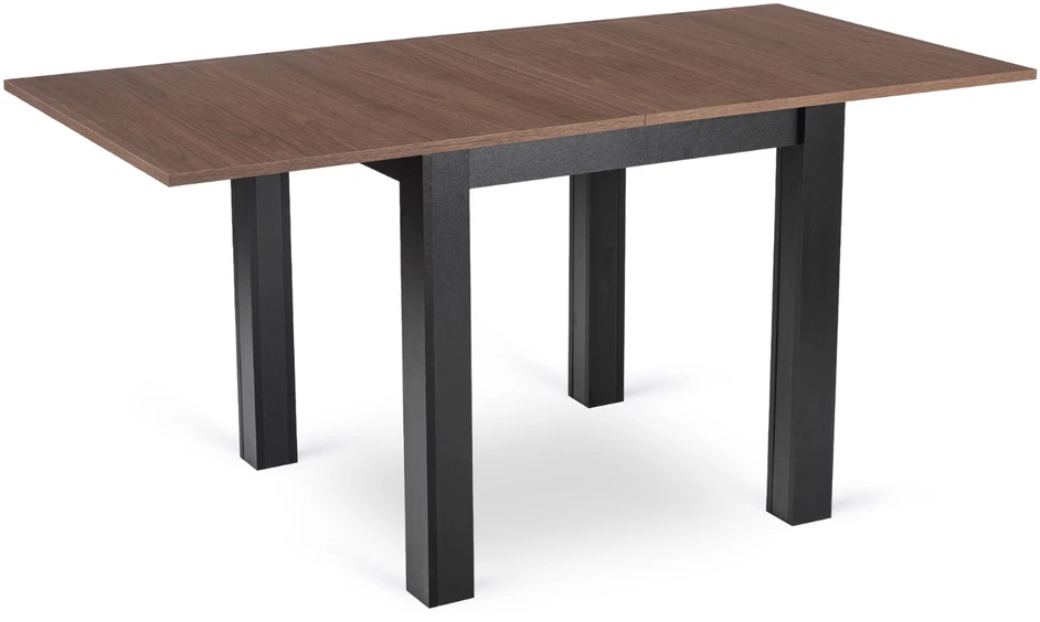 Išskleidžiamas valgomojo stalas MAX 80–160 cm – riešuto ir juodos spalvos