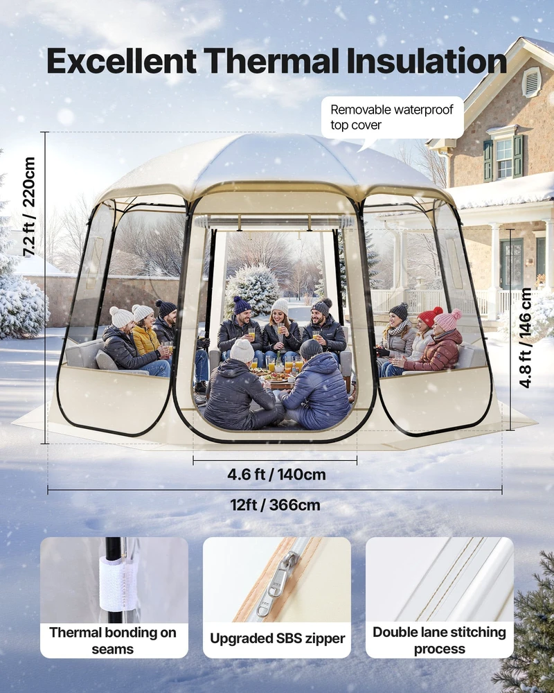 VEVOR Iššokanti burbulinė palapinė 10-12 asmenims