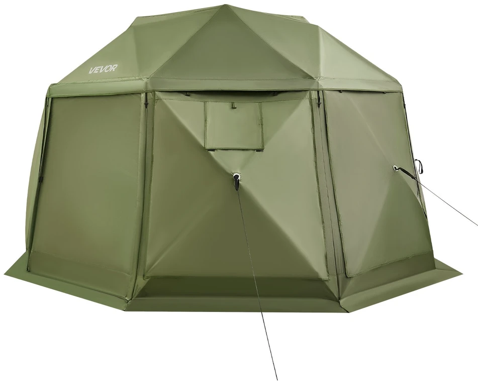 VEVOR Išskleidžiama pavėsinė su tinkleliu, 3.96 x 3.96 m, 13 kampų