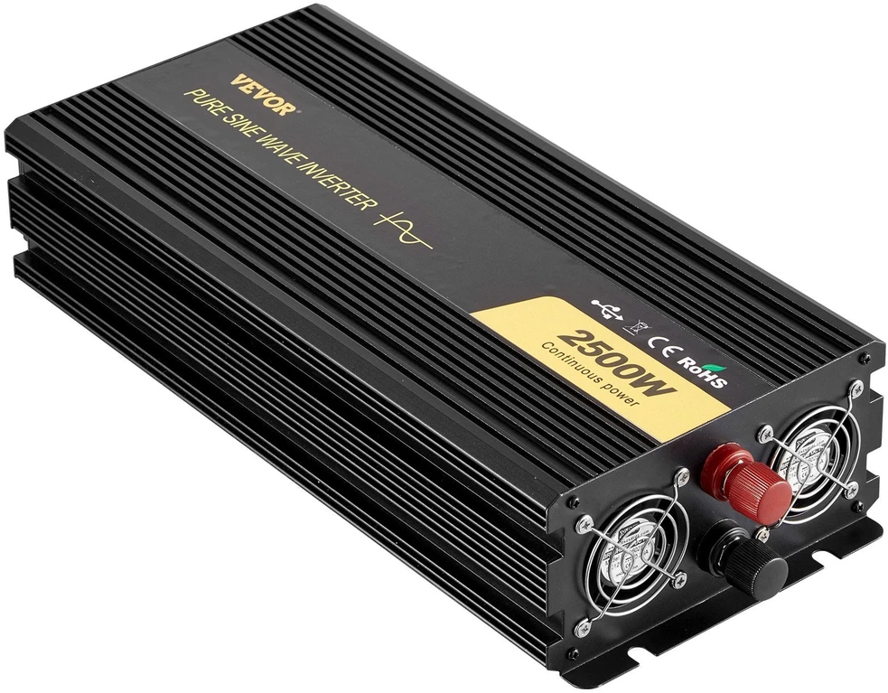 VEVOR Grynos sinusinės bangos keitiklis 2500W, USB