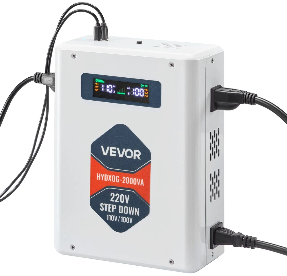 VEVOR Įtampos keitiklis 2000VA, 220V į 110V transformatorius