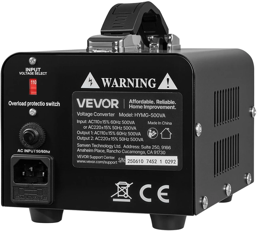 VEVOR Įtampos keitiklis transformatorius 500VA