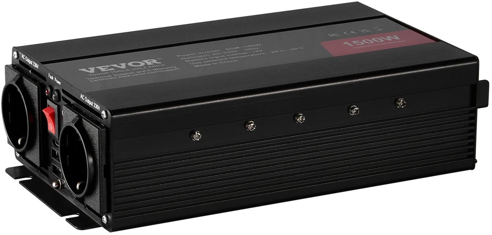 VEVOR Modifikuotas sinusinis keitiklis 1500W 12V į 230V