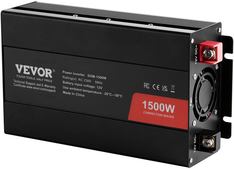 VEVOR Modifikuotas sinusinis keitiklis 1500W 12V į 230V