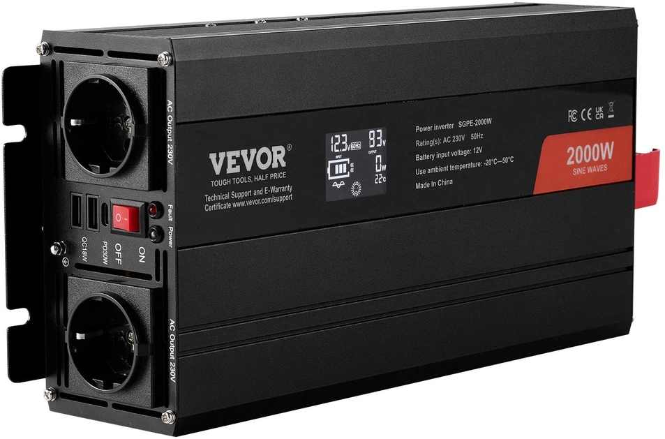 VEVOR Grynojo sinuso bangų keitiklis 2000W