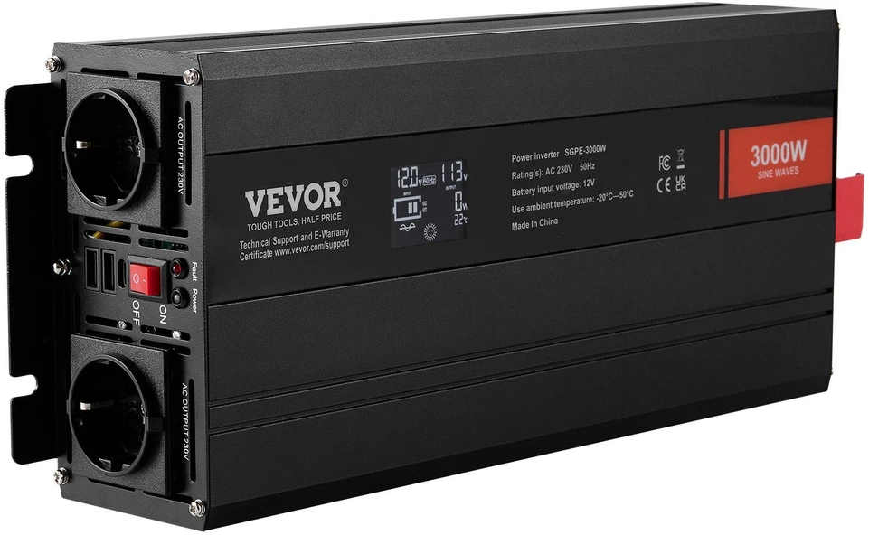 VEVOR Grynos sinusinės bangos inverteris 3000W