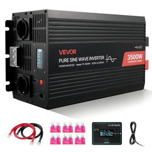 VEVOR 3500W galios keitiklis, 12V DC iki 230V AC