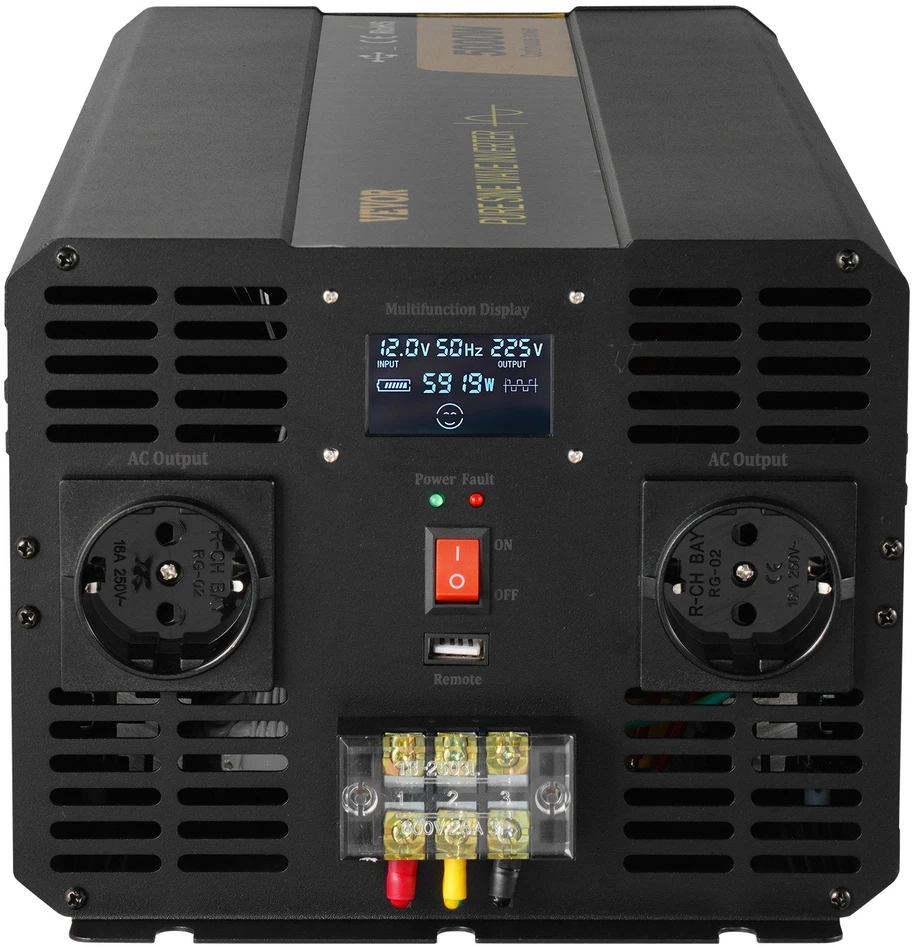 VEVOR Pure sinusoides keitiklis 5000W 12V į 230V LCD