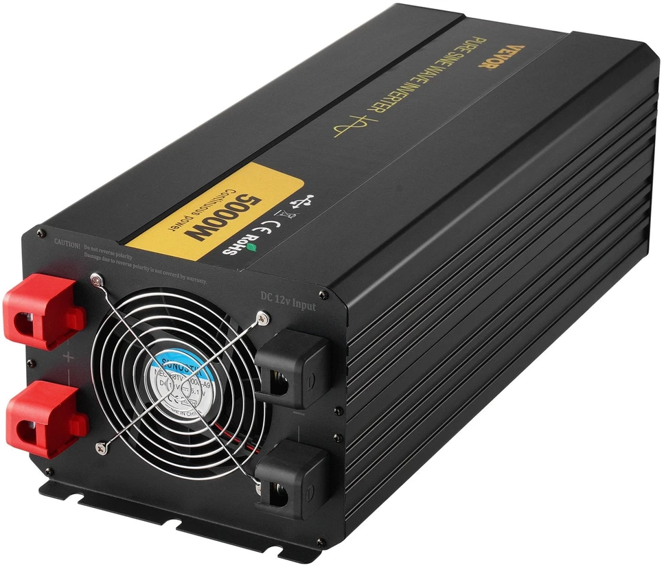 VEVOR Pure sinusoides keitiklis 5000W 12V į 230V LCD