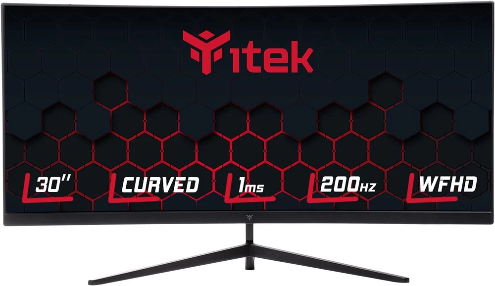 iTek lenktas 30 colių UltraWide VA monitorius 2560 × 1080, 200 Hz ITMC30V201FHD