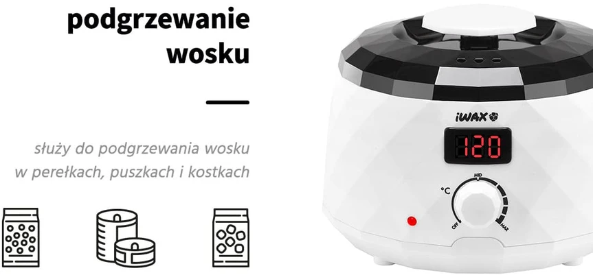 Activeshop Vaško šildytuvas su ekranu iWAX DIAMOND 400ml, Baltas