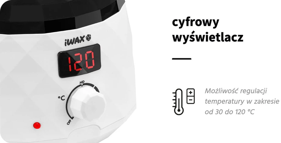 Activeshop Vaško šildytuvas su ekranu iWAX DIAMOND 400ml, Baltas